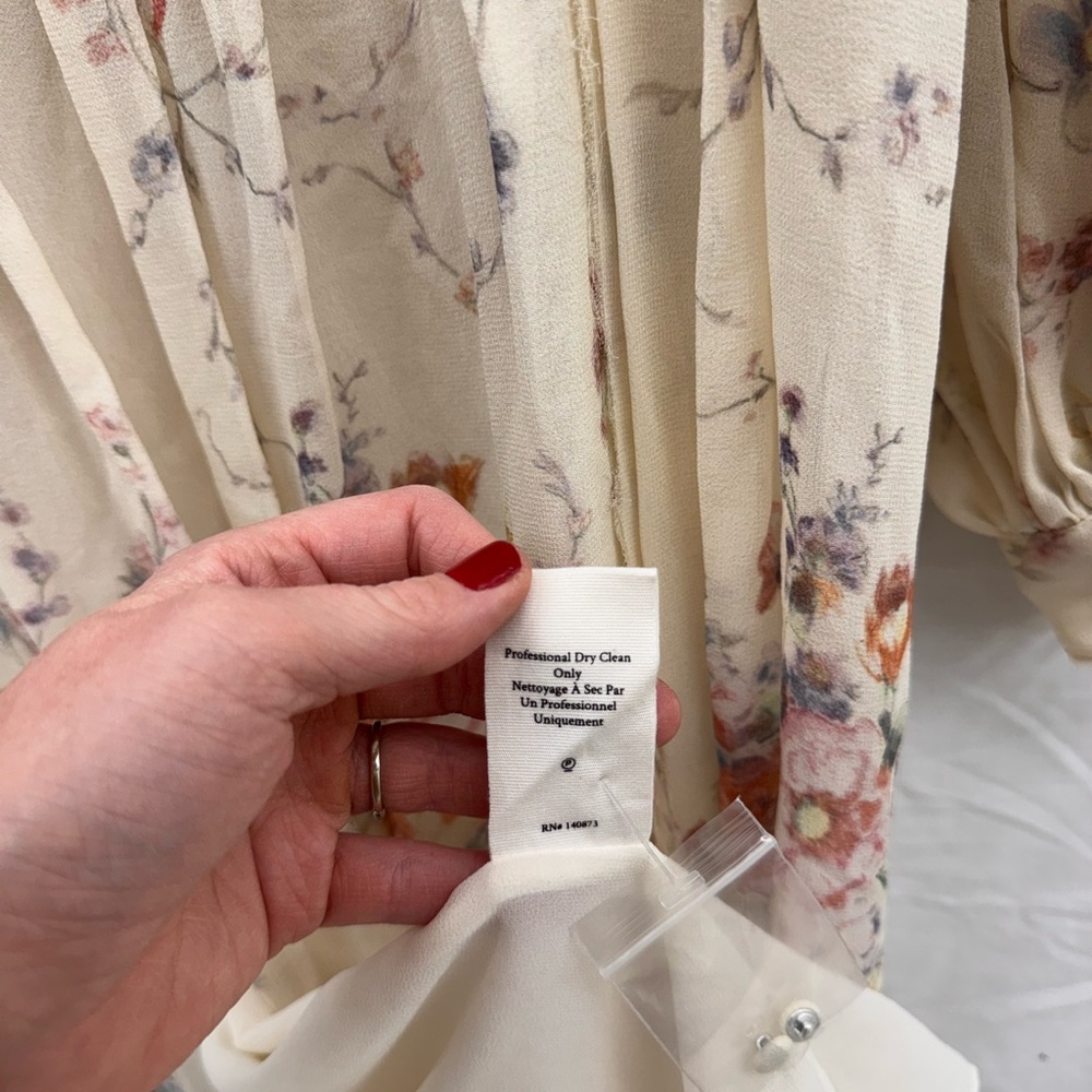 LoveShackFancy Leah Midi Dress, 100% Silk Outer Lining - Picture 8 of 8